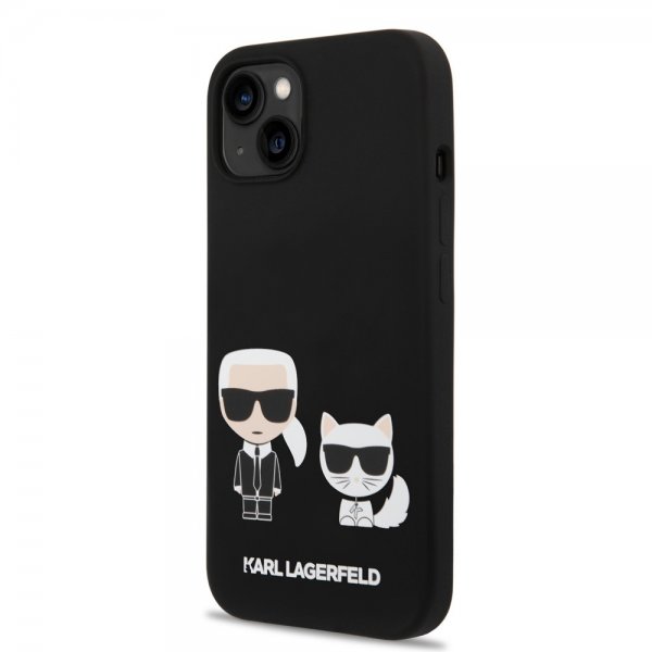 iPhone 14 Plus Skal Liquid Silicone Karl & Choupette MagSafe Svart