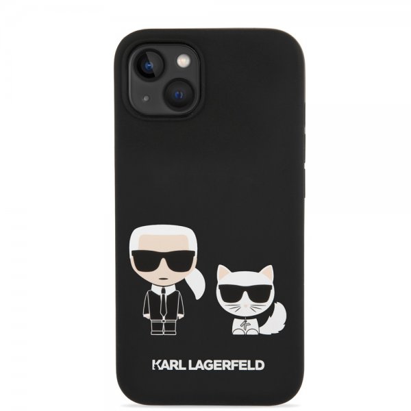 iPhone 14 Plus Skal Liquid Silicone Karl & Choupette MagSafe Svart