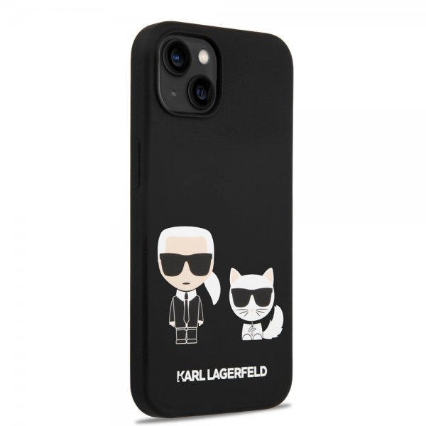 iPhone 14 Plus Skal Liquid Silicone Karl & Choupette MagSafe Svart