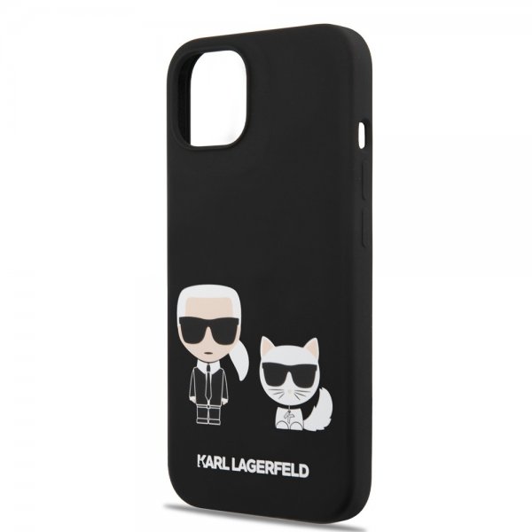 iPhone 14 Plus Skal Liquid Silicone Karl & Choupette MagSafe Svart