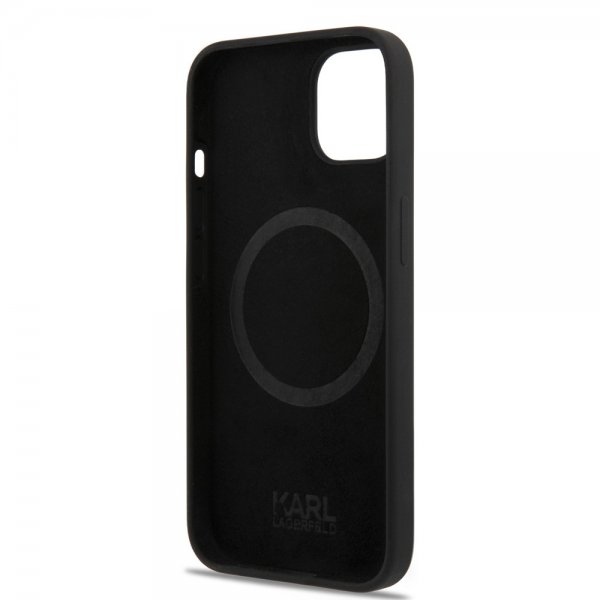iPhone 14 Plus Skal Liquid Silicone Karl & Choupette MagSafe Svart