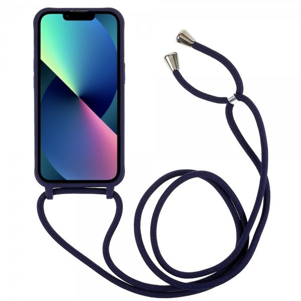 iPhone 14 Plus Skal med Strap Blå