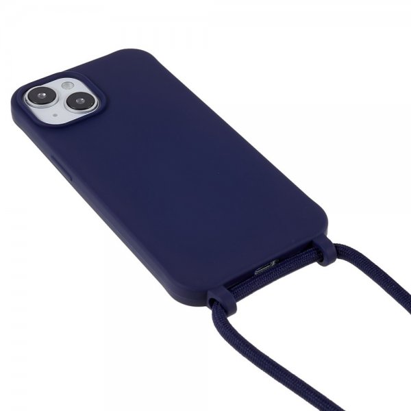 iPhone 14 Plus Skal med Strap Blå