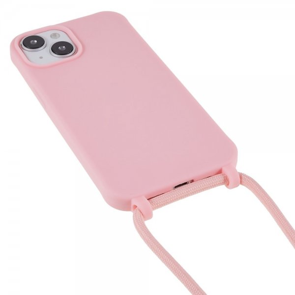 iPhone 14 Plus Skal med Strap Rosa