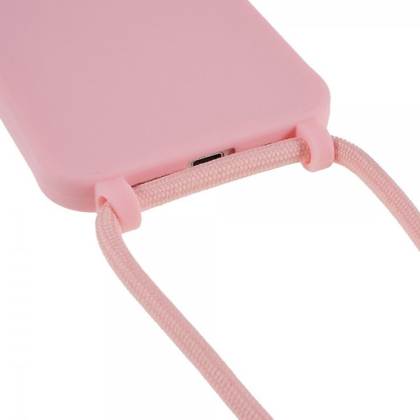 iPhone 14 Plus Skal med Strap Rosa