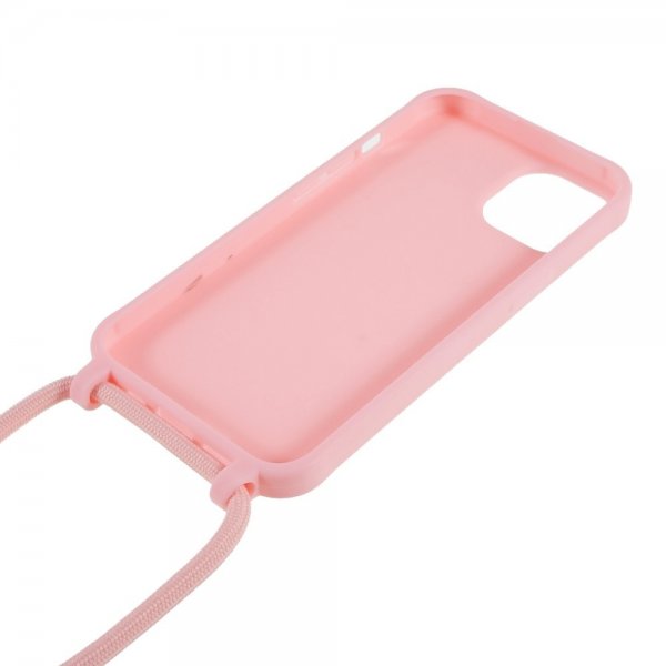 iPhone 14 Plus Skal med Strap Rosa