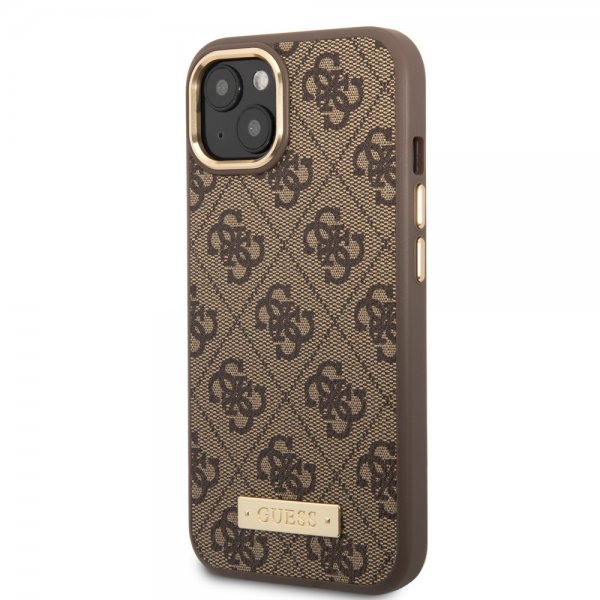 iPhone 14 Plus Skal Metal Plate Logo MagSafe Brun