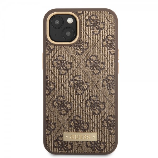 iPhone 14 Plus Skal Metal Plate Logo MagSafe Brun