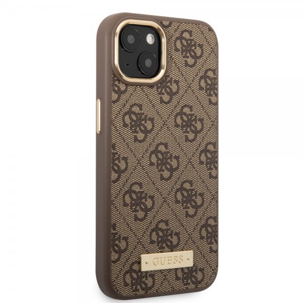 iPhone 14 Plus Skal Metal Plate Logo MagSafe Brun
