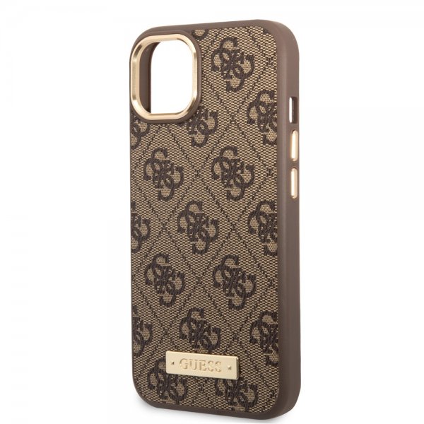 iPhone 14 Plus Skal Metal Plate Logo MagSafe Brun