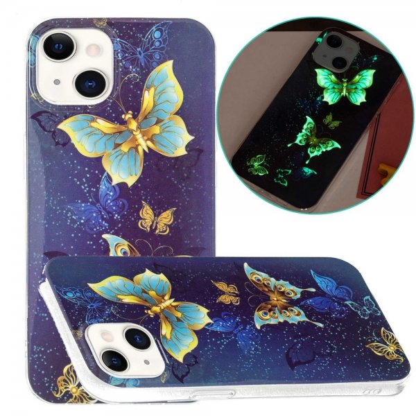 iPhone 14 Plus Skal Motiv Guldiga Fjärilar