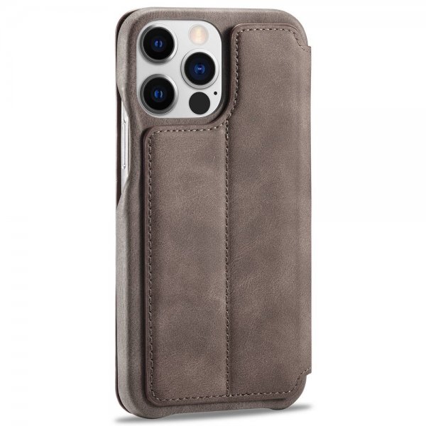 iPhone 14 Pro Fodral Flip Mörkbrun