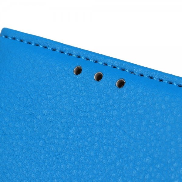 iPhone 14 Pro Fodral Litchi Blå