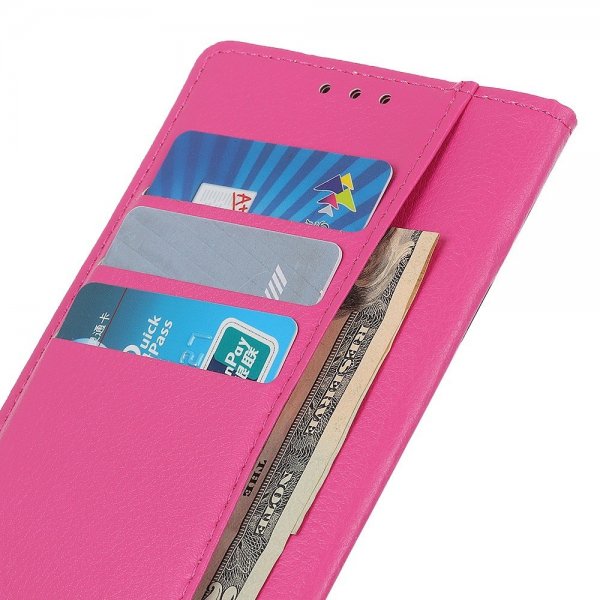 iPhone 14 Pro Fodral Litchi Magenta