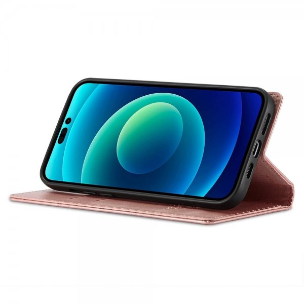 iPhone 14 Pro Fodral med Kortfack Flip Rosa