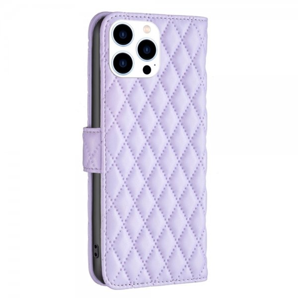 iPhone 14 Pro Fodral Rombmönster Lila