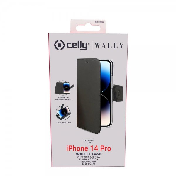 iPhone 14 Pro Fodral Wally Wallet Case Svart