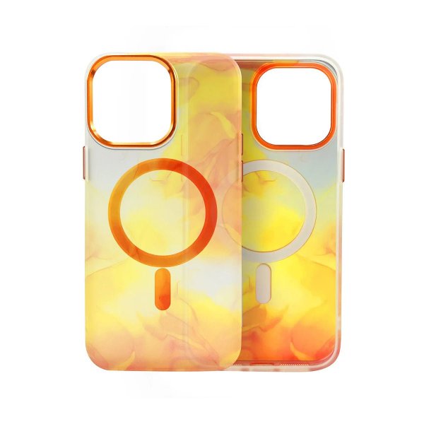 iPhone 14 Pro Skal Mönster Abstrakt Orange