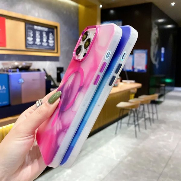iPhone 14 Pro Skal Mönster Abstrakt Rosa