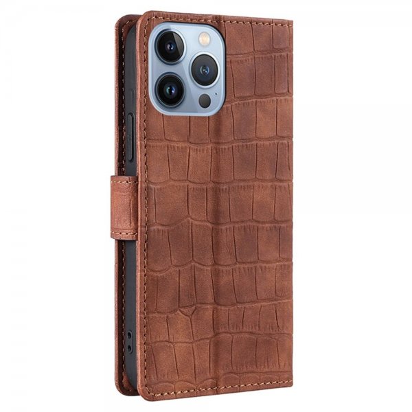 iPhone 14 Pro Max Fodral Krokodilmönster Brun