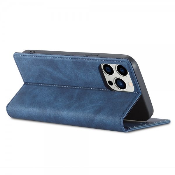 iPhone 14 Pro Max Fodral med Kortfack Flip Blå