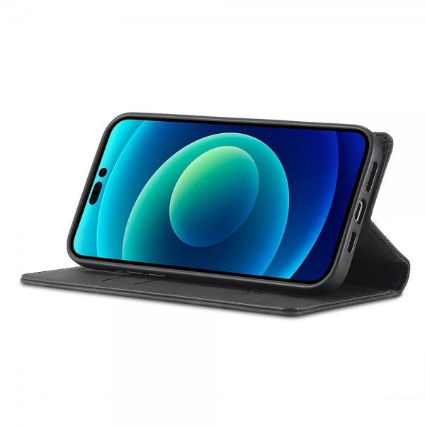 iPhone 14 Pro Max Fodral med Kortfack Flip Svart