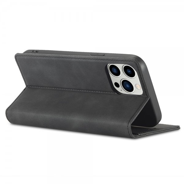 iPhone 14 Pro Max Fodral med Kortfack Flip Svart