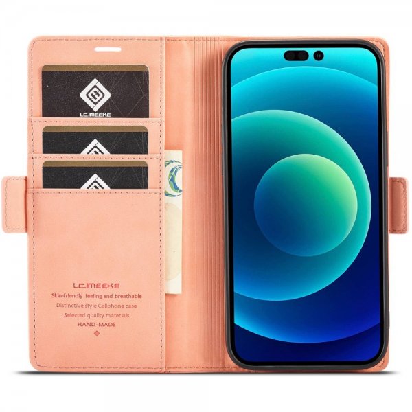 iPhone 14 Pro Max Fodral med Kortfack Rosa