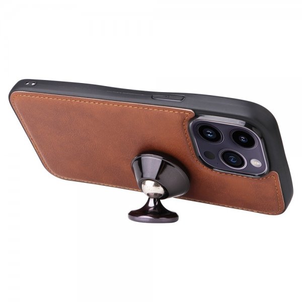 iPhone 14 Pro Max Fodral med Löstagbart Skal KT Leather Series-3 Brun