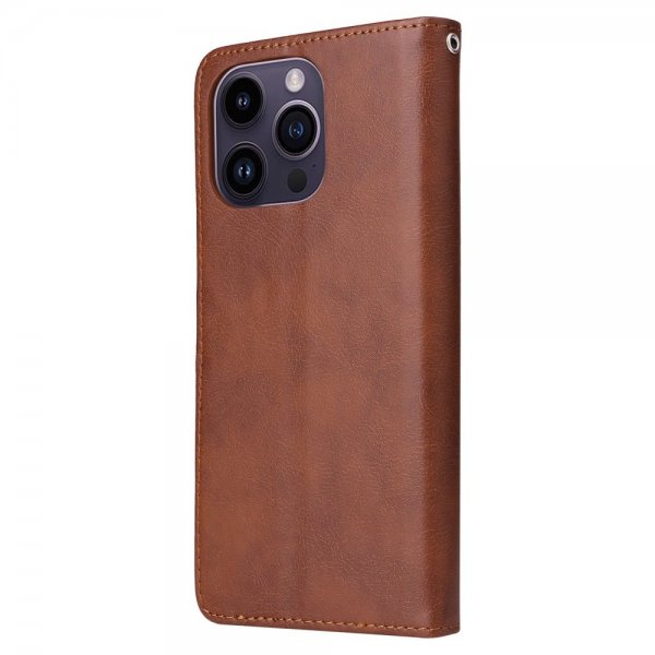 iPhone 14 Pro Max Fodral med Löstagbart Skal KT Leather Series-3 Brun