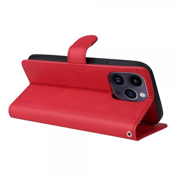 iPhone 14 Pro Max Fodral med Löstagbart Skal KT Leather Series-3 Röd