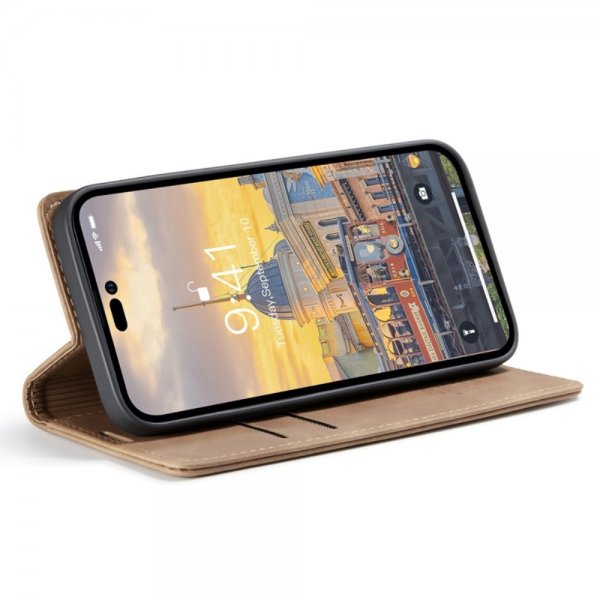 iPhone 14 Pro Max Fodral Retro Flip Brun