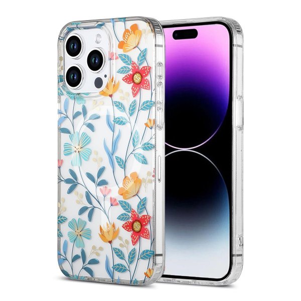 iPhone 14 Pro Max Skal Blommönster MagSafe Kvistar