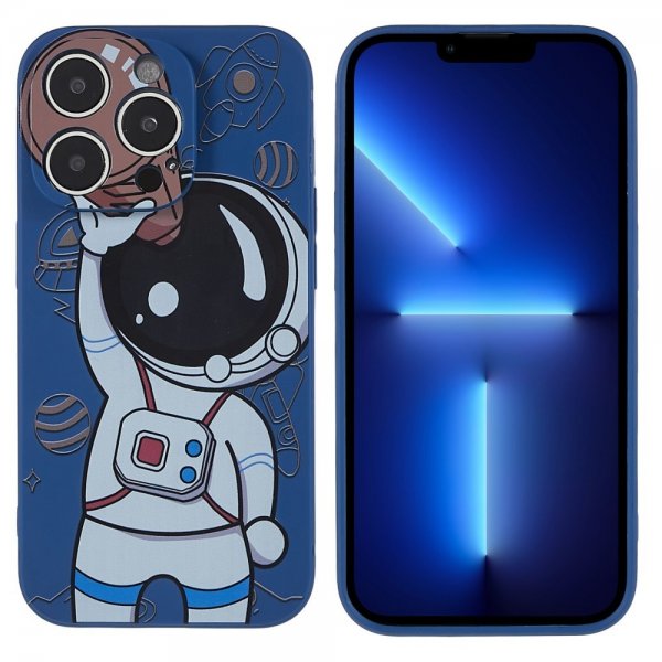 iPhone 14 Pro Max Skal Astronaut Blå Brun