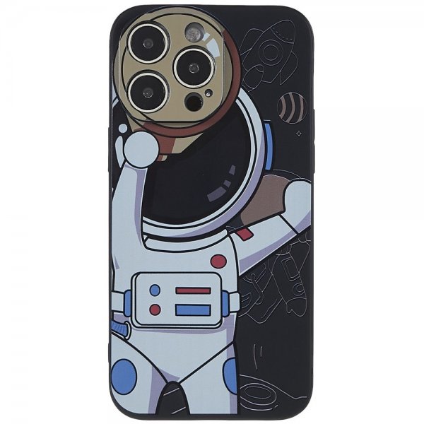 iPhone 14 Pro Max Skal Astronaut Svart Grå