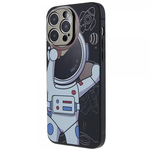 iPhone 14 Pro Max Skal Astronaut Svart Grå