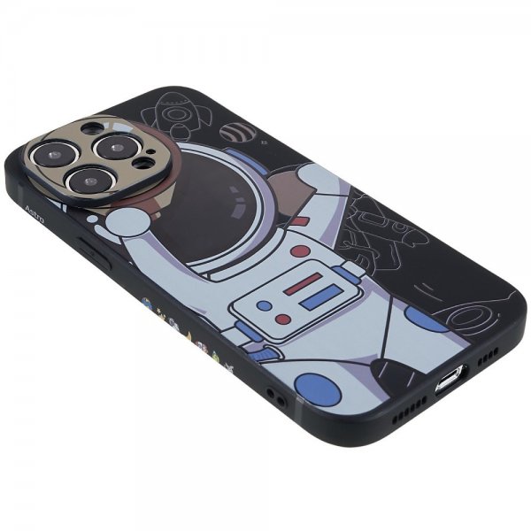 iPhone 14 Pro Max Skal Astronaut Svart Grå