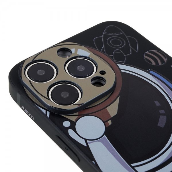 iPhone 14 Pro Max Skal Astronaut Svart Grå