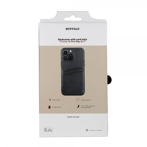 iPhone 14 Pro Max Skal Backcover with Card Slots Svart