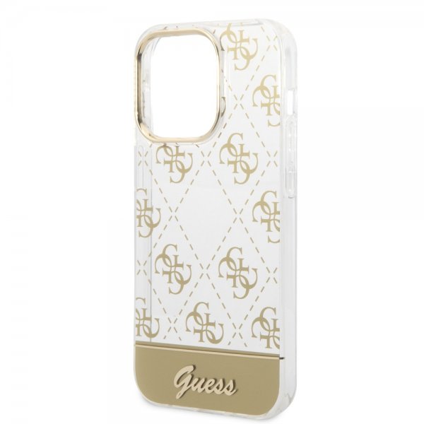 iPhone 14 Pro Max Skal Bottom Stripe Script Logo Guld