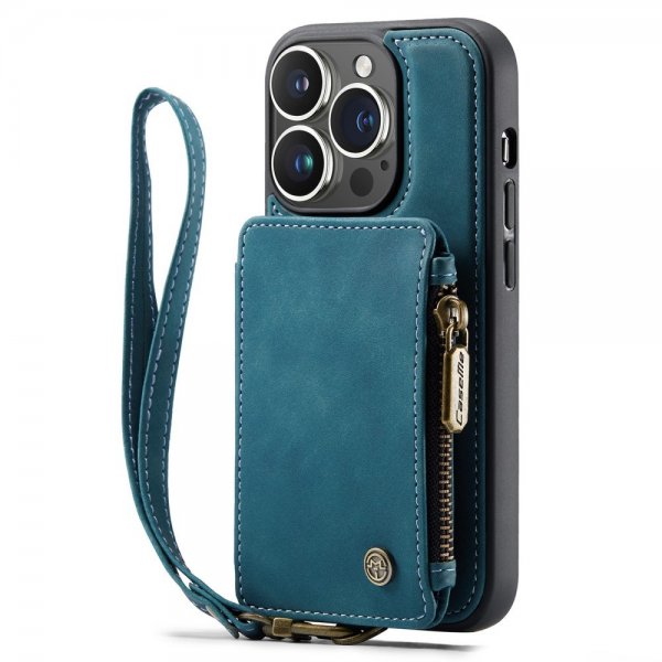 iPhone 14 Pro Max Skal C20 Kortfack Dragkedja Petrol