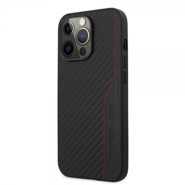 iPhone 14 Pro Max Skal Carbon Effect Stamped Logo Svart