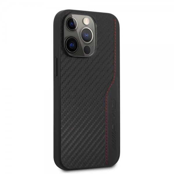 iPhone 14 Pro Max Skal Carbon Effect Stamped Logo Svart