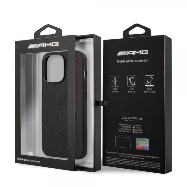iPhone 14 Pro Max Skal Carbon Effect Stamped Logo Svart