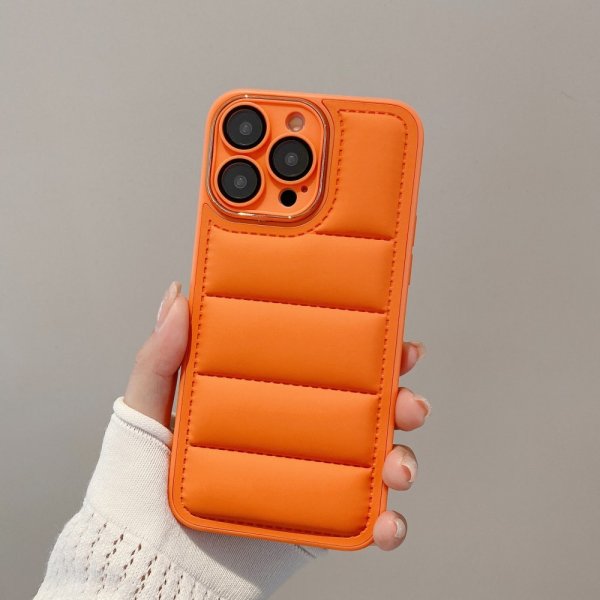 iPhone 14 Pro Max Skal Down Jacket Design Orange