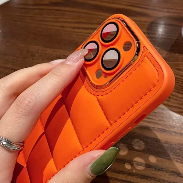 iPhone 14 Pro Max Skal Down Jacket Design Orange