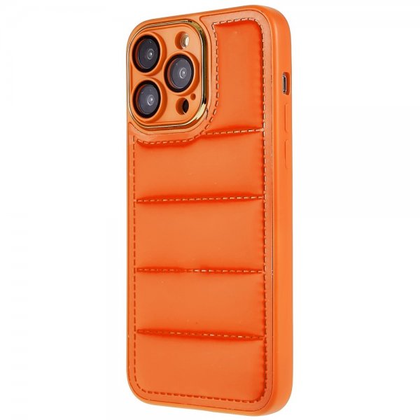 iPhone 14 Pro Max Skal Down Jacket Design Orange