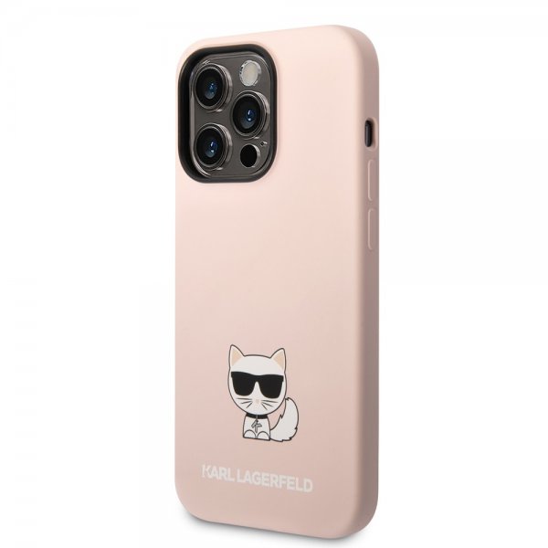 iPhone 14 Pro Max Skal Liquid Silicone Choupette Rosa