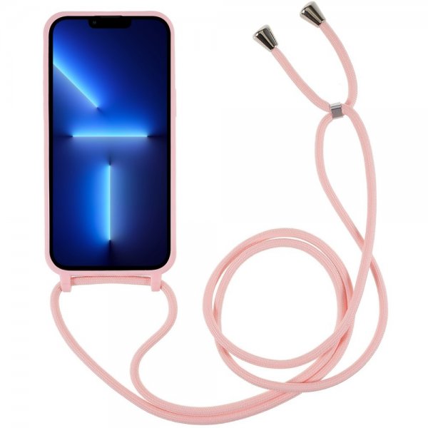 iPhone 14 Pro Max Skal med Strap Rosa