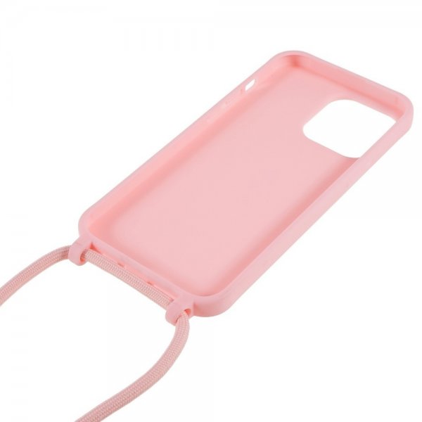 iPhone 14 Pro Max Skal med Strap Rosa